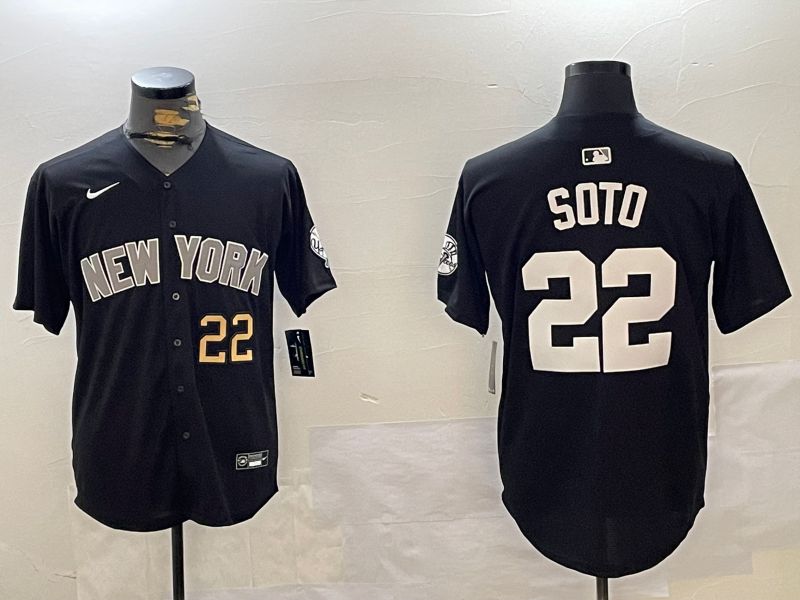 Men New York Yankees #22 Soto Black Game 2024 Nike MLB Jersey style 12021->new york yankees->MLB Jersey